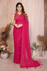 Pink Plain Georgette Saree