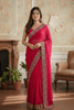 Pink Soft Silk Swarovski Embroidery Saree