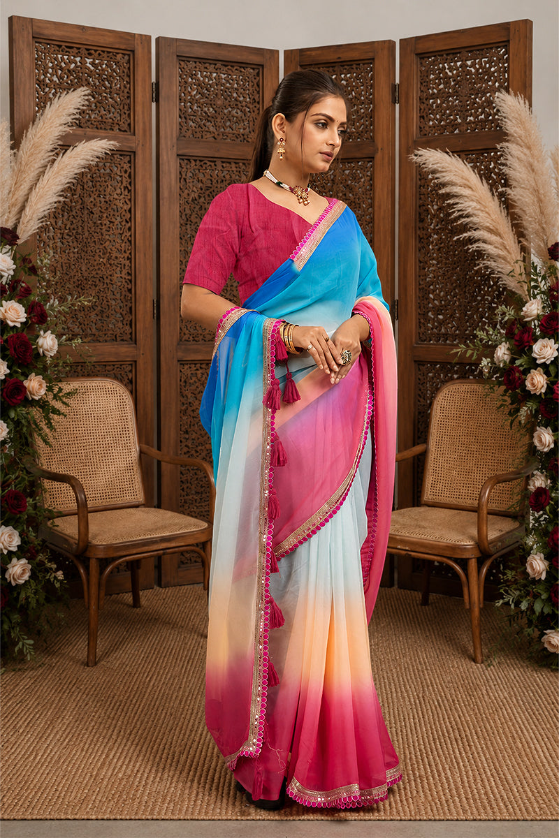 Pink Toned  Georgette Saree