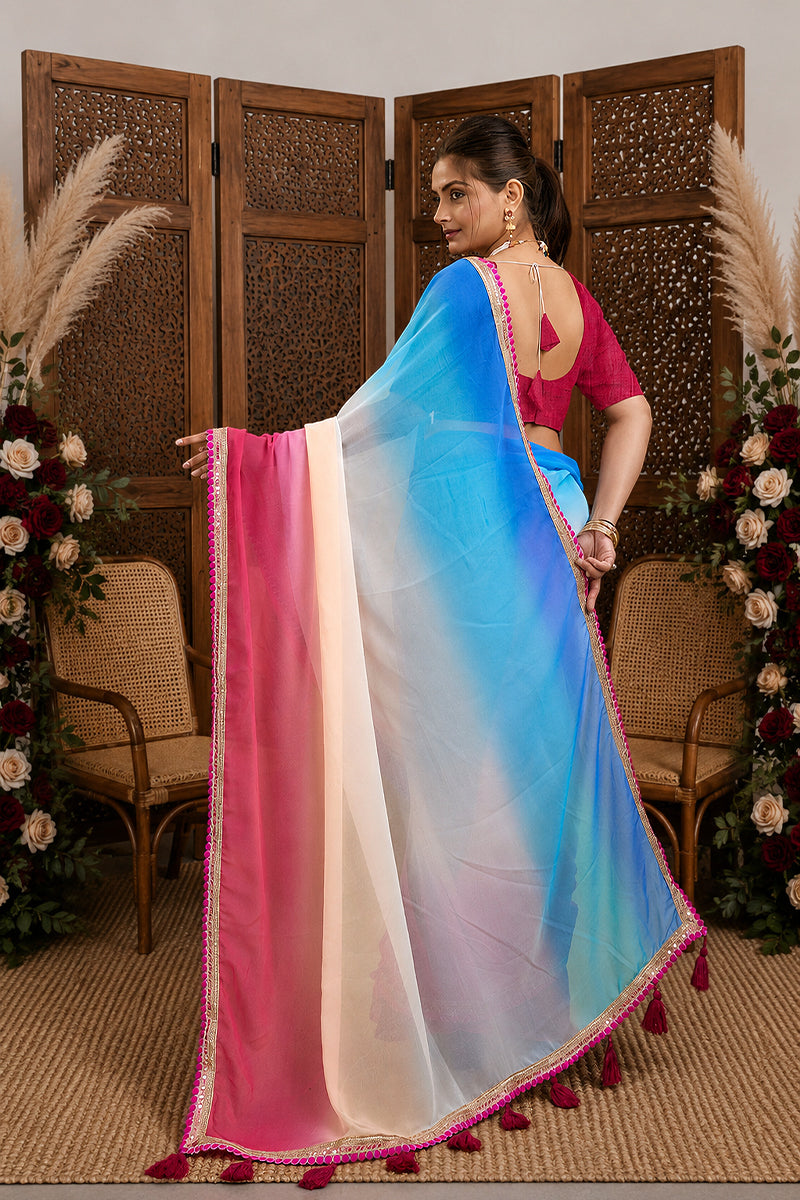 Pink Toned  Georgette Saree