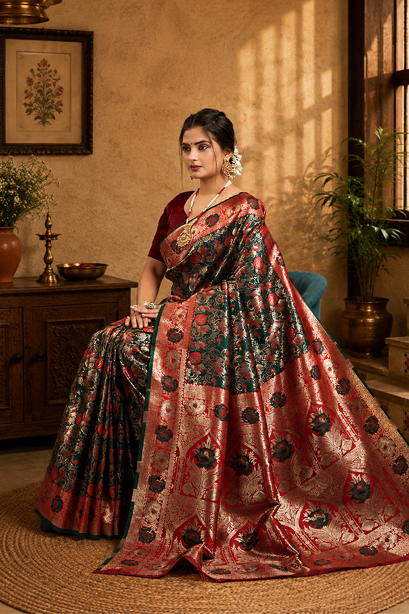 Pink Woven Kanjivaram Silk Saree