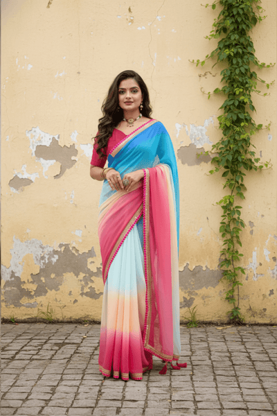 Pink Toned  Georgette Saree
