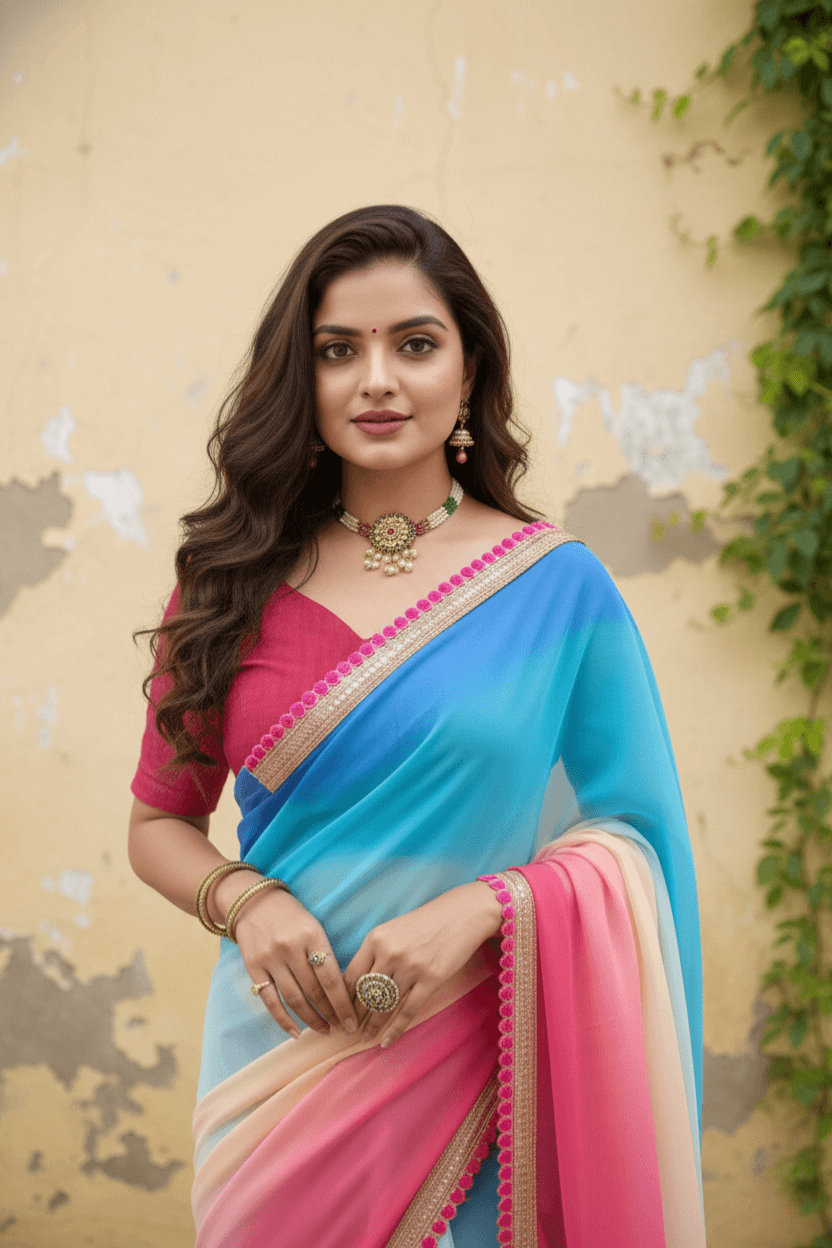 Pink Toned  Georgette Saree