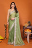 Pista Chiffon Embroidered Saree