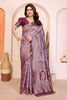 Purple Cotton Blend Jacquard Zari Saree