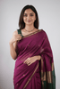 Purple Cotton Silk Saree