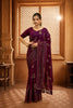 Purple Foil Printed Georgette Saree