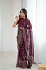 Purple  Foil Printed Gharchola Georgette Saree