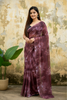 Purple Ready To Wear Marble Dyed Rangoli Silk Saree