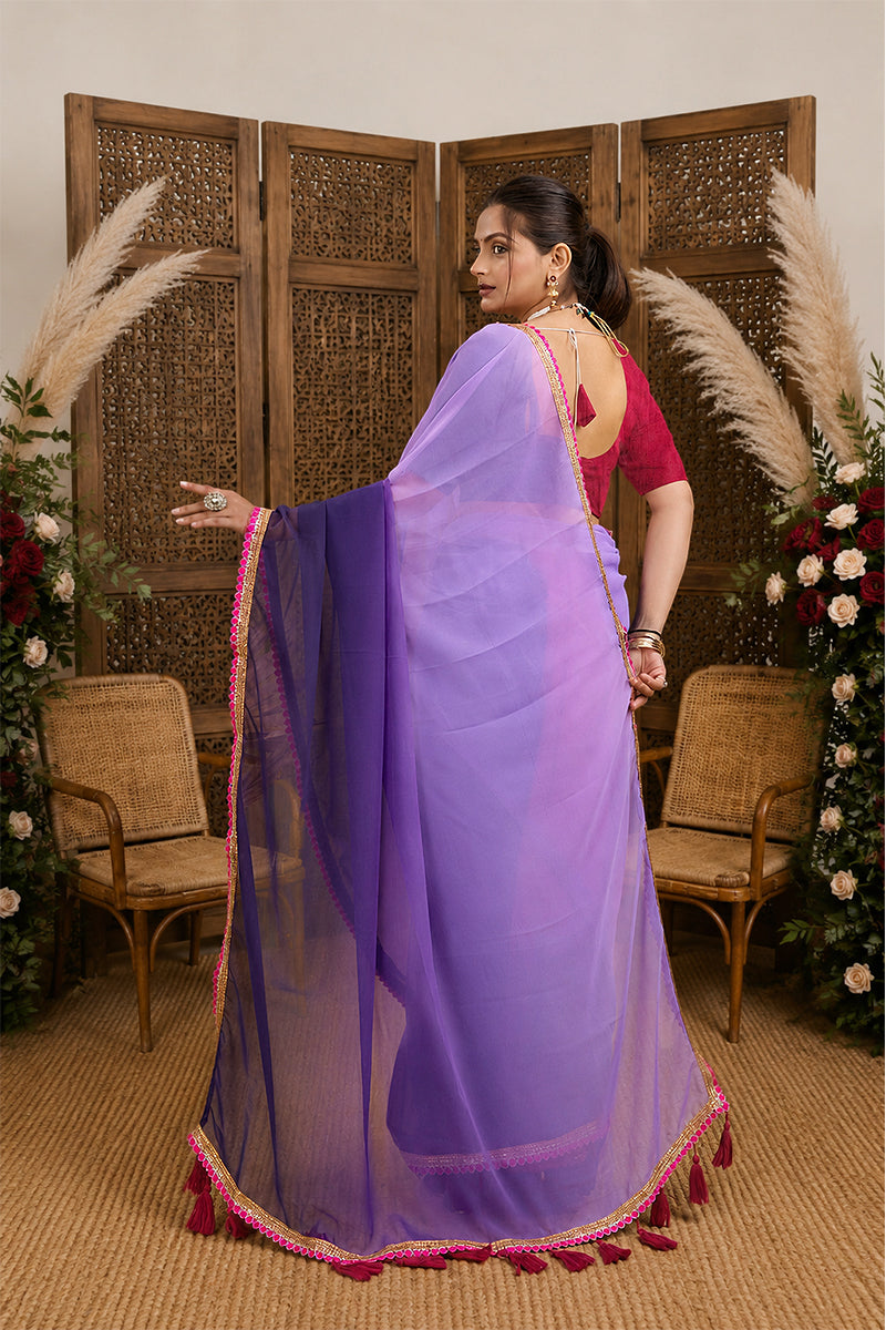 Purple Toned Georgette Saree