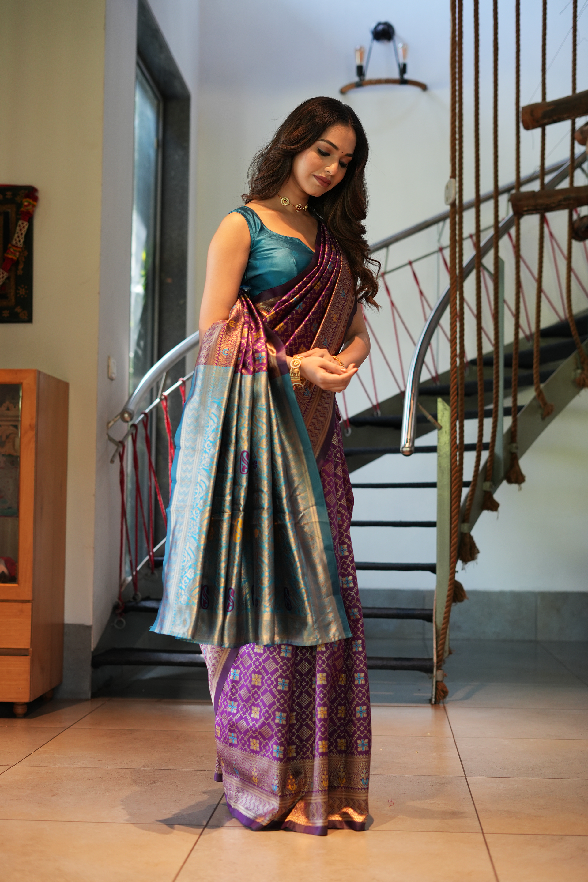 Purple Woven Banarasi Silk Saree