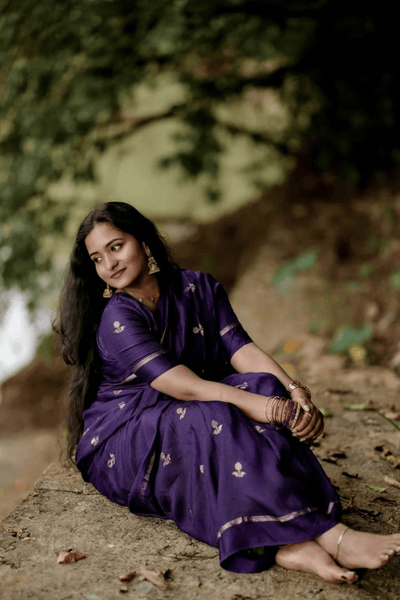 Purple Khadi Silk Saree