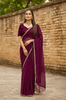 Purple Mirror Lace Georgette Saree
