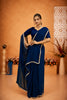 Royal Blue Mirror Lace Georgette Saree