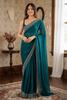 Rama Blue Swarovski Soft Silk Saree