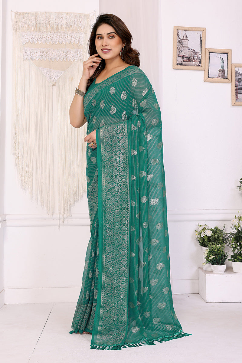 Rama Foil Printed Soft Georgette Saree