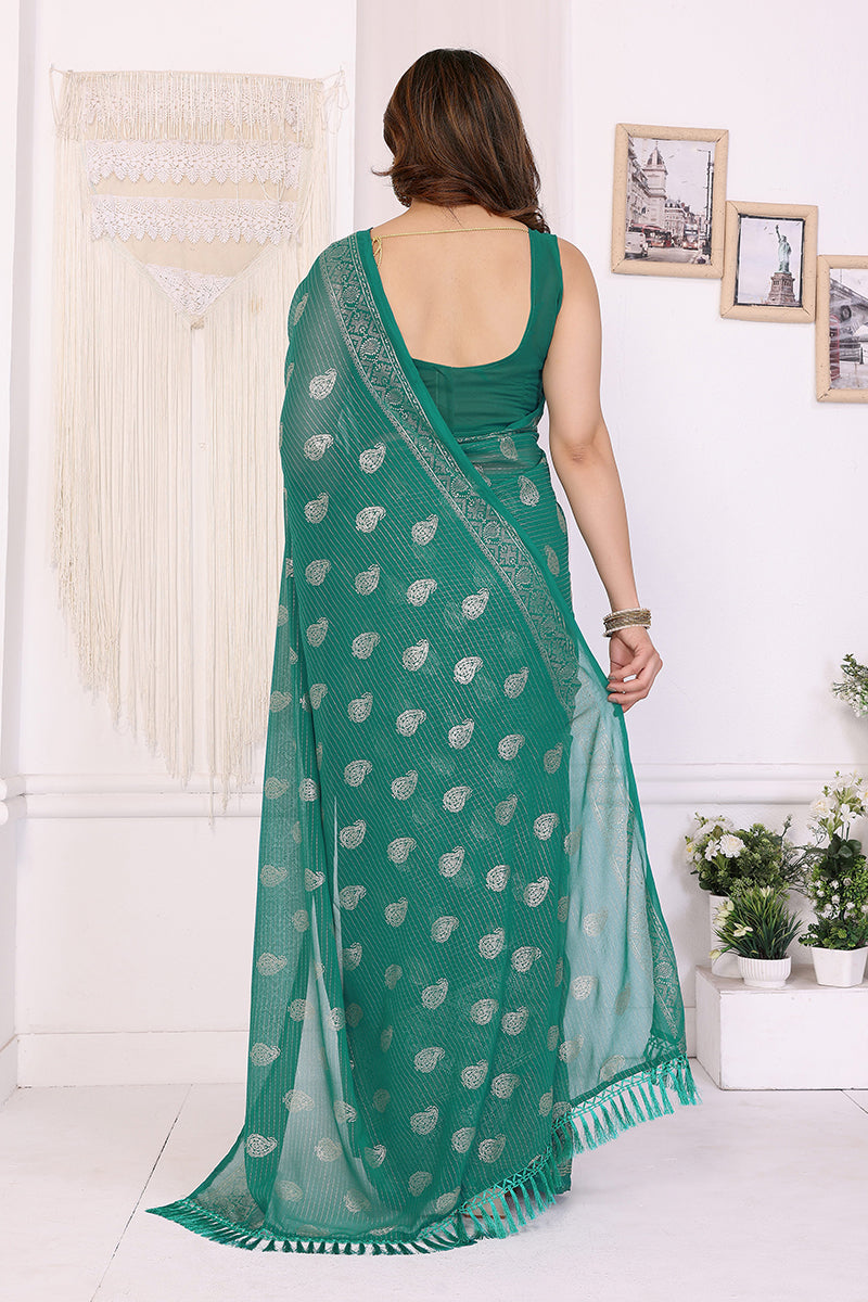 Rama Foil Printed Soft Georgette Saree