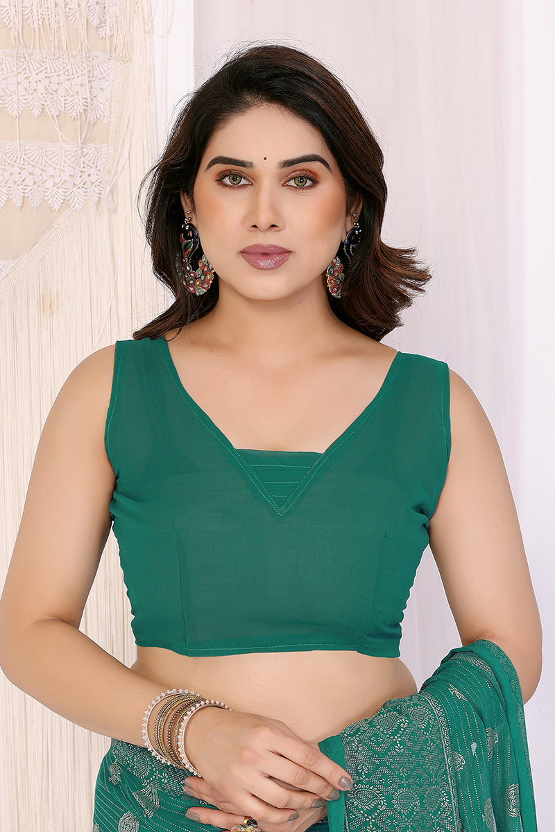 Rama Foil Printed Soft Georgette Saree