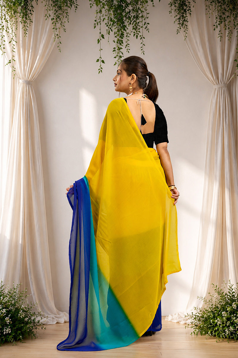 Ready to Wear Multi-Colored Soft Georgette Saree