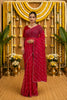 Red Beaded Swarovski Georgette Fancy Saree
