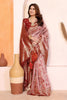Red Cotton Blend Jacquard Zari Saree