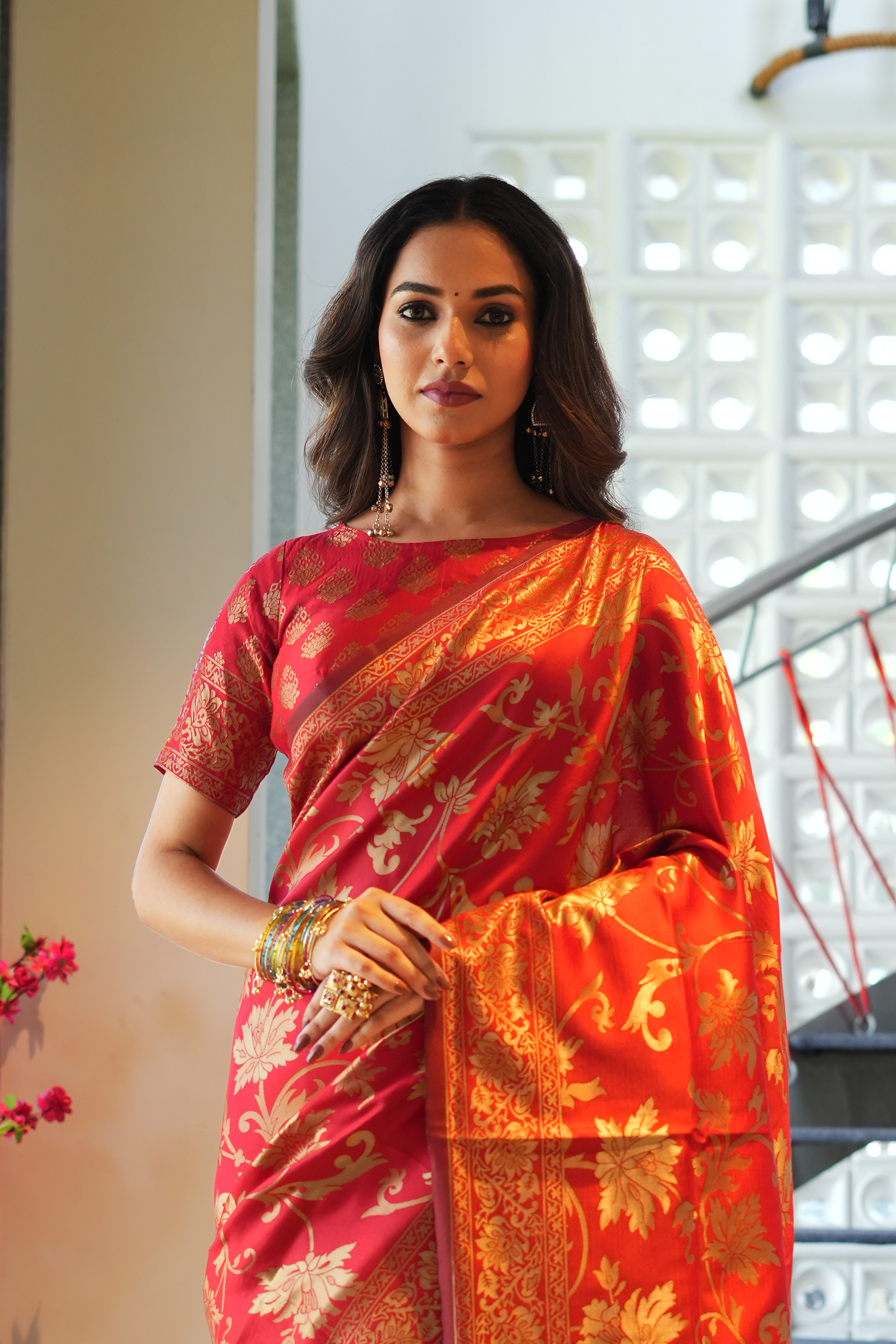 Red Banarasi Silk Saree