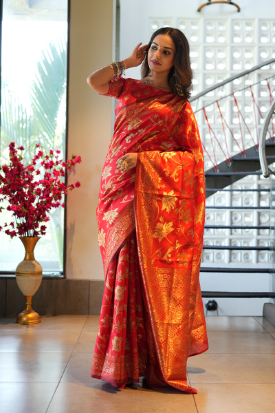 Red Banarasi Silk Saree