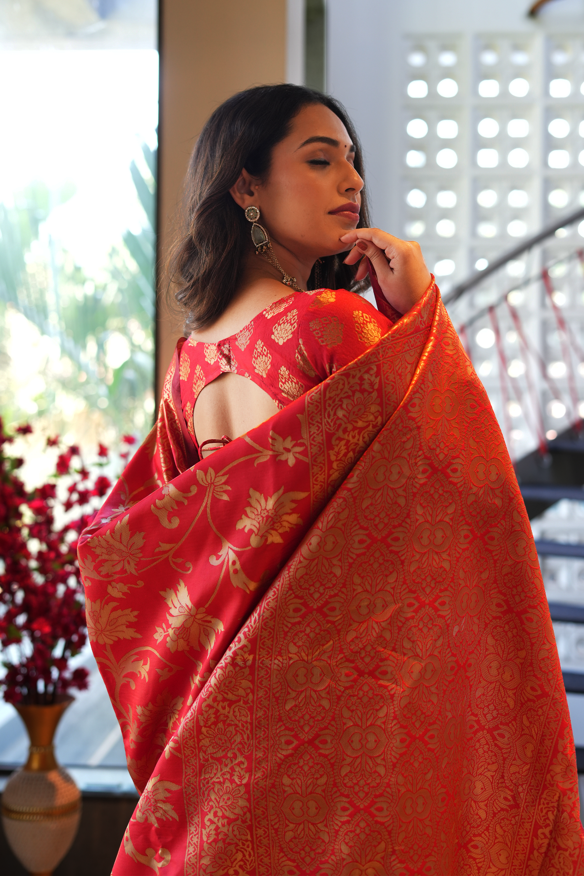 Red Banarasi Silk Saree