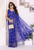 Royal Blue Foil Printed Soft Georgette Saree