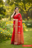 Red Organza Soft Jacquard Kanjivaram Saree