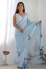 Sky Blue Printed Georgette Saree