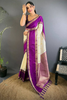 Cream Woven Kanjivaram Silk Saree