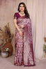 Purple Cotton Blend Jacquard Zari Saree