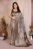Brown Cotton Blend Jacquard Zari Saree