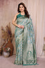 Rama Cotton Blend Jacquard Zari Saree
