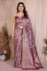 Purple Cotton Blend Jacquard Zari Saree