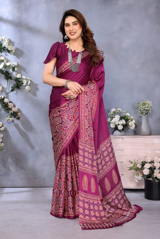 Lagdi Pure Gajji Soft Silk Saree