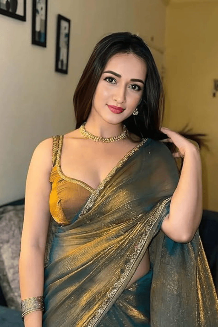 Golden Jimmy Choo Silk Saree