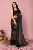 Black Ready To Wear Shimmer Nylon Silk Saree