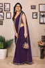 Wine Georgette Lace Border Saree