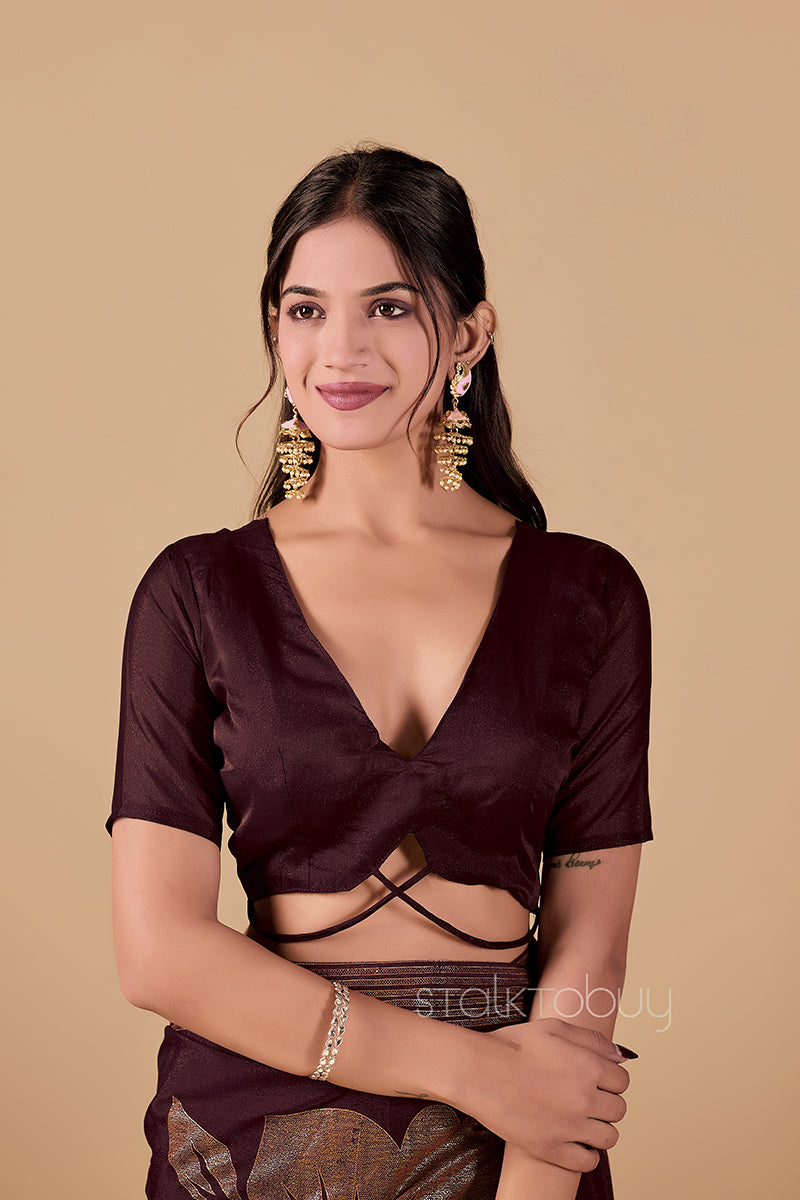 Wine Foil Printed Georgette Saree