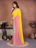 Yellow Georgette Embroidered Saree