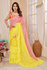 Yellow Georgette Ruffled Saree