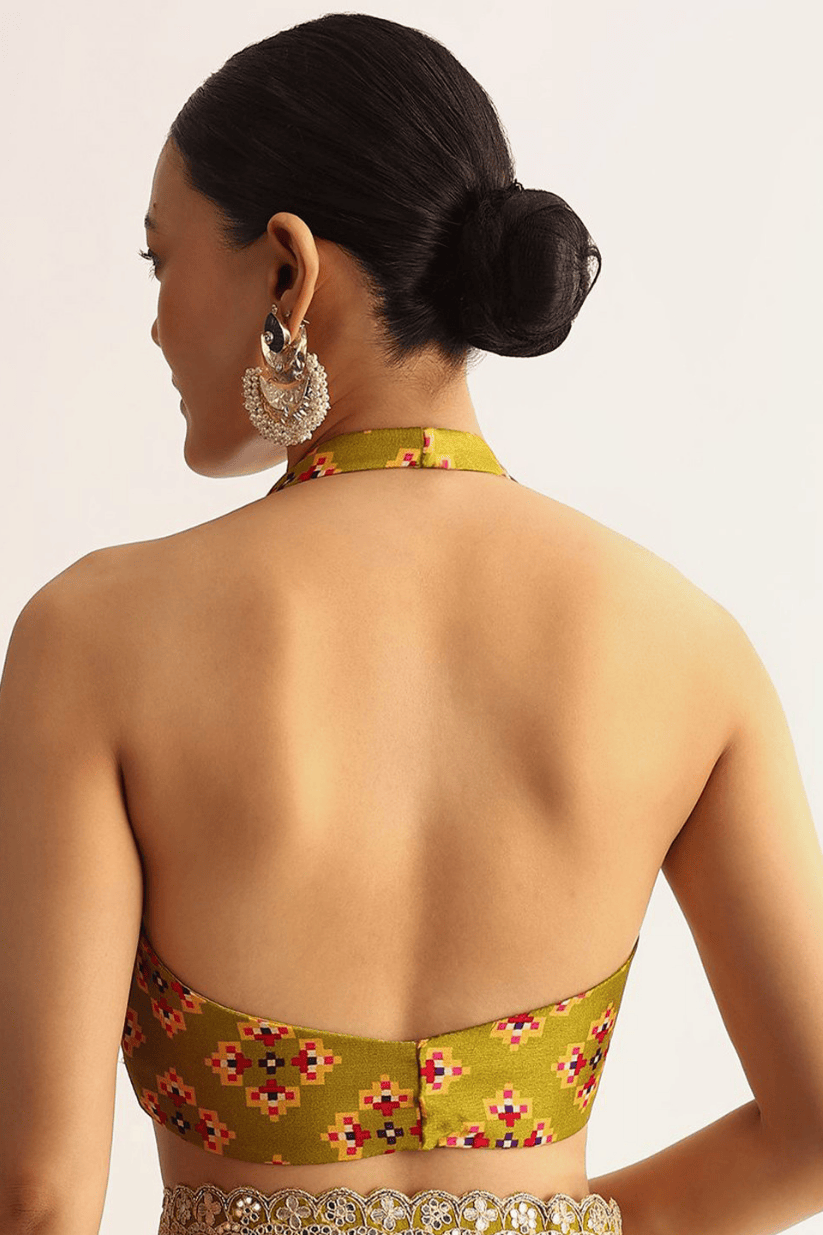 Yellow Manipuri Printed Saree With Embroidered Lace