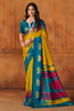 Yellow Manipuri Printed Saree With Foil Work