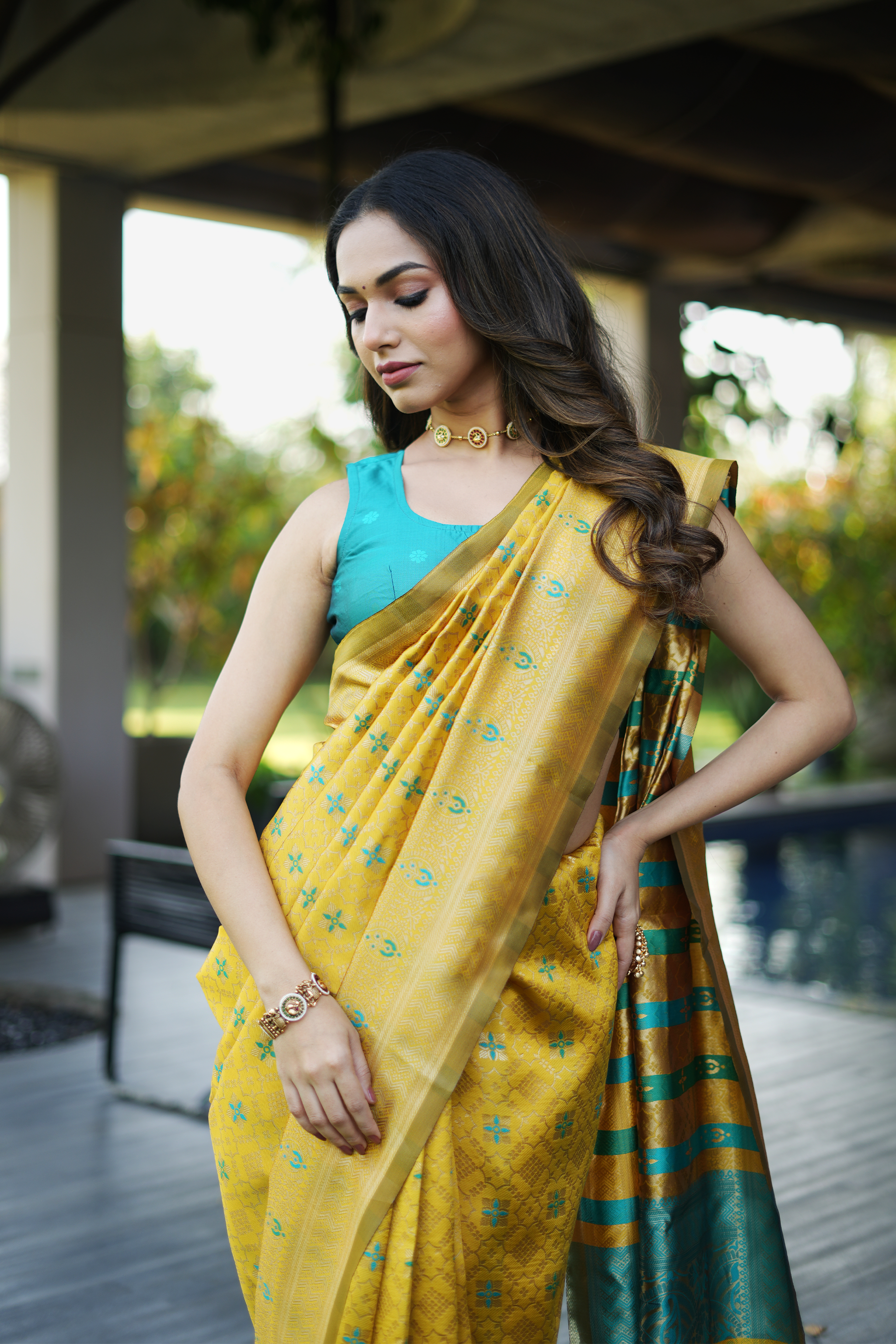 Yellow Woven Banarasi Silk Saree