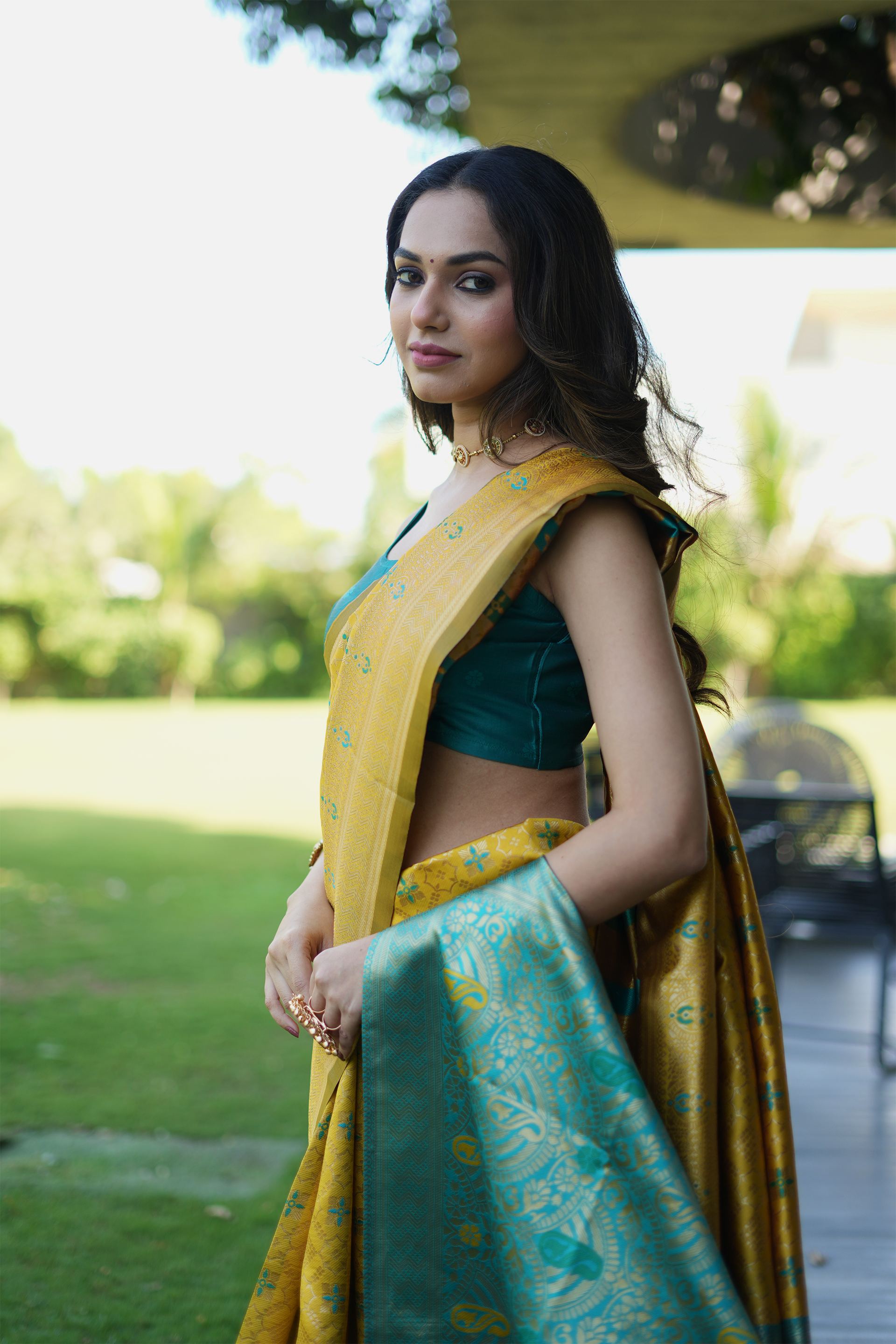 Yellow Woven Banarasi Silk Saree