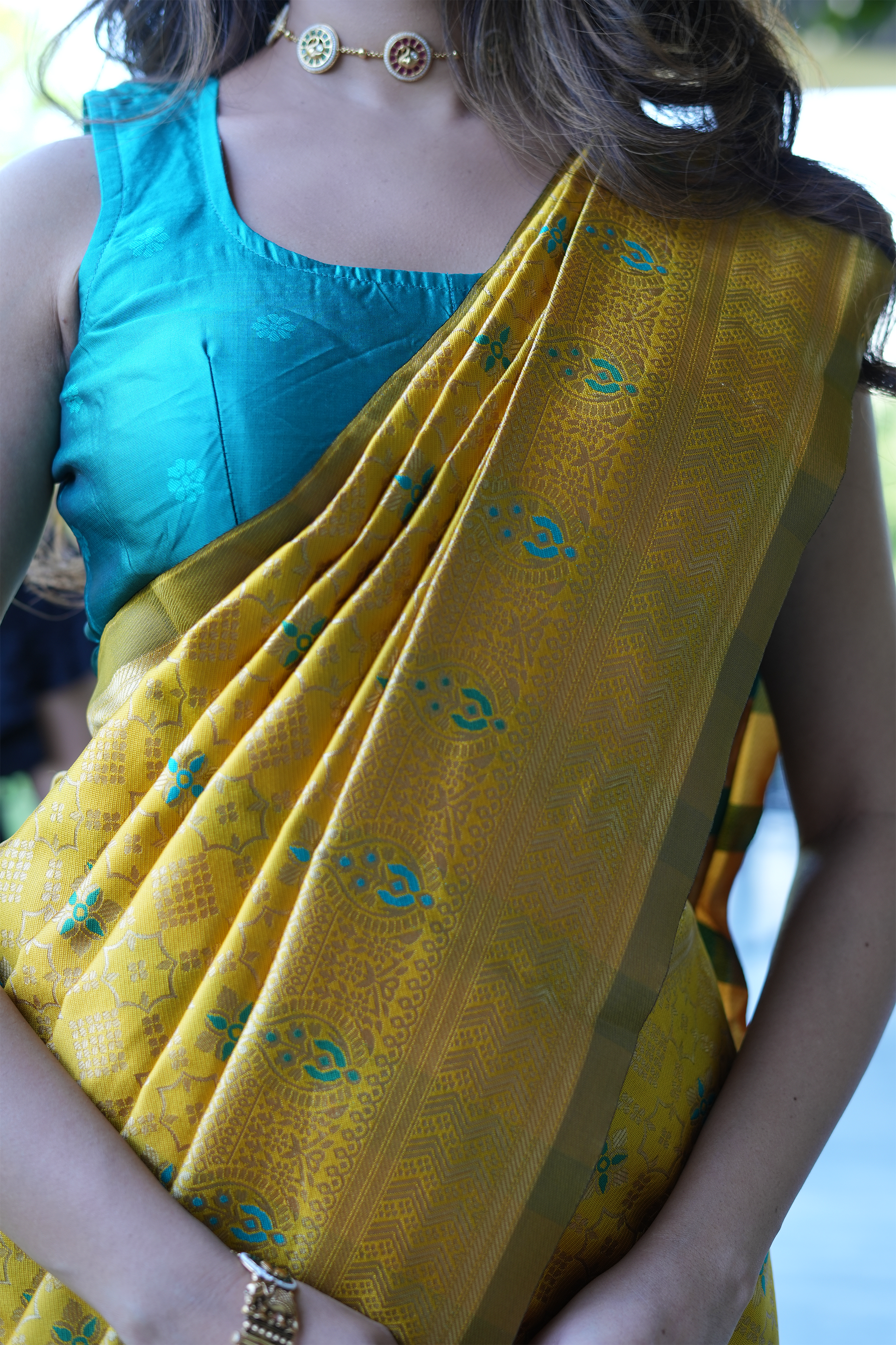 Yellow Woven Banarasi Silk Saree