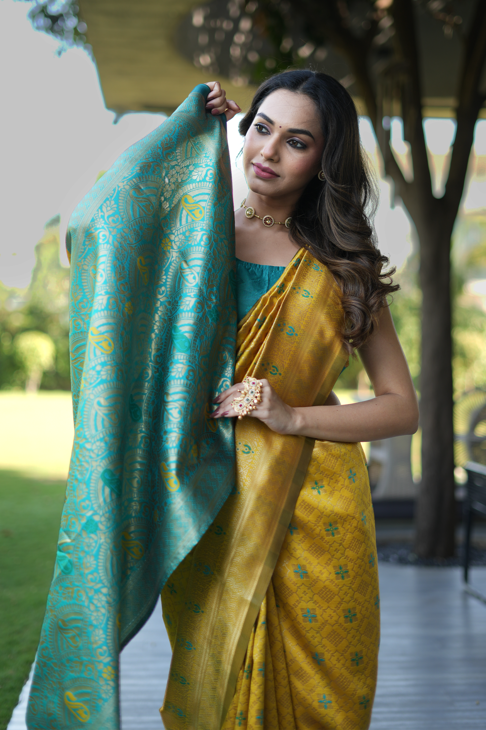 Yellow Woven Banarasi Silk Saree