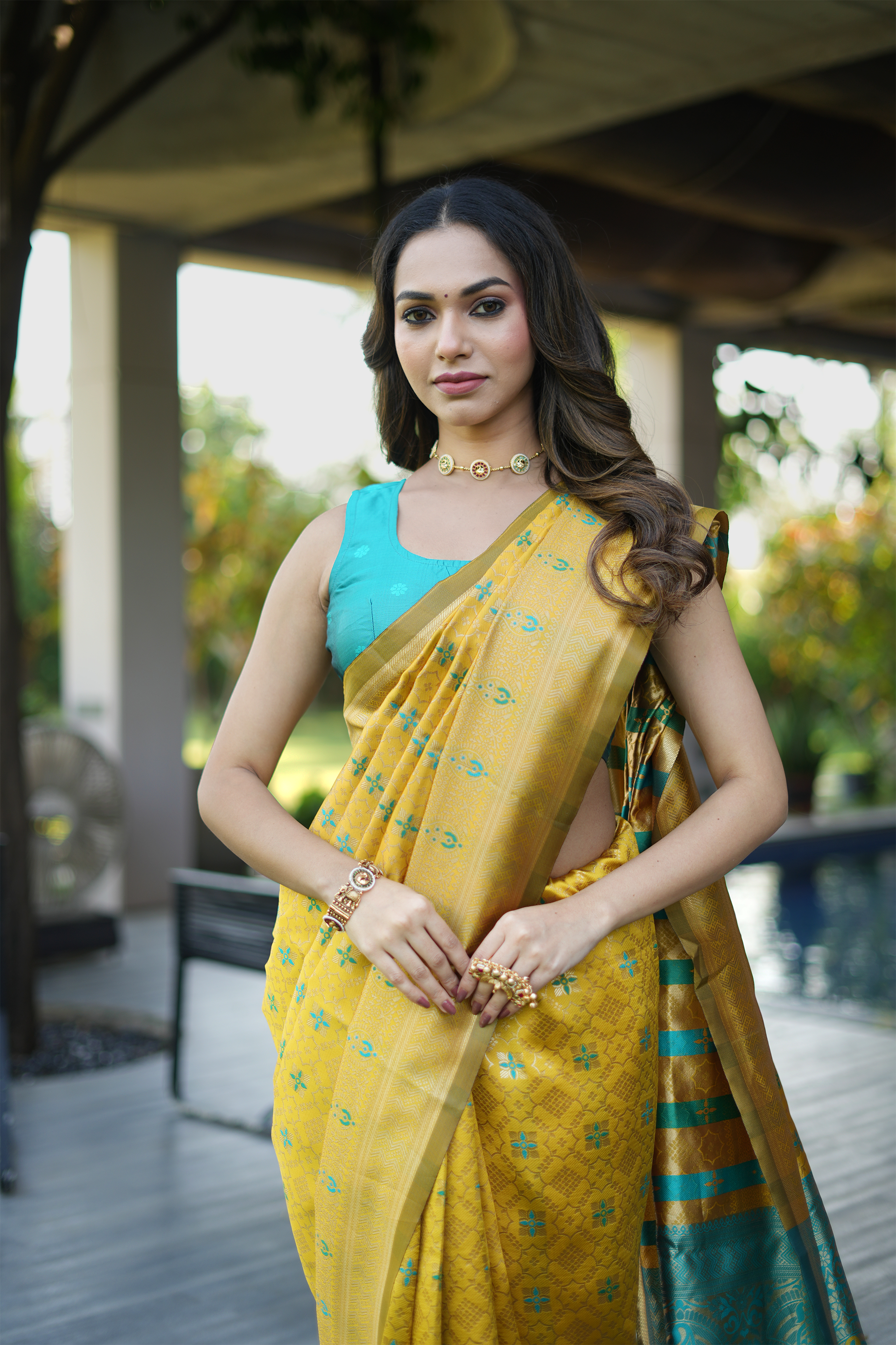 Yellow Woven Banarasi Silk Saree